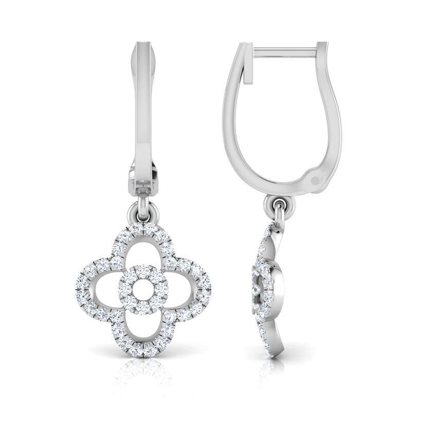 Clover Petal Diamond Drop Earrings