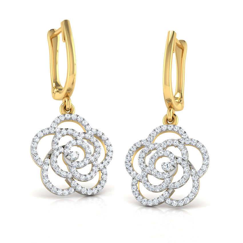 Swirl Flower Drop Earrings