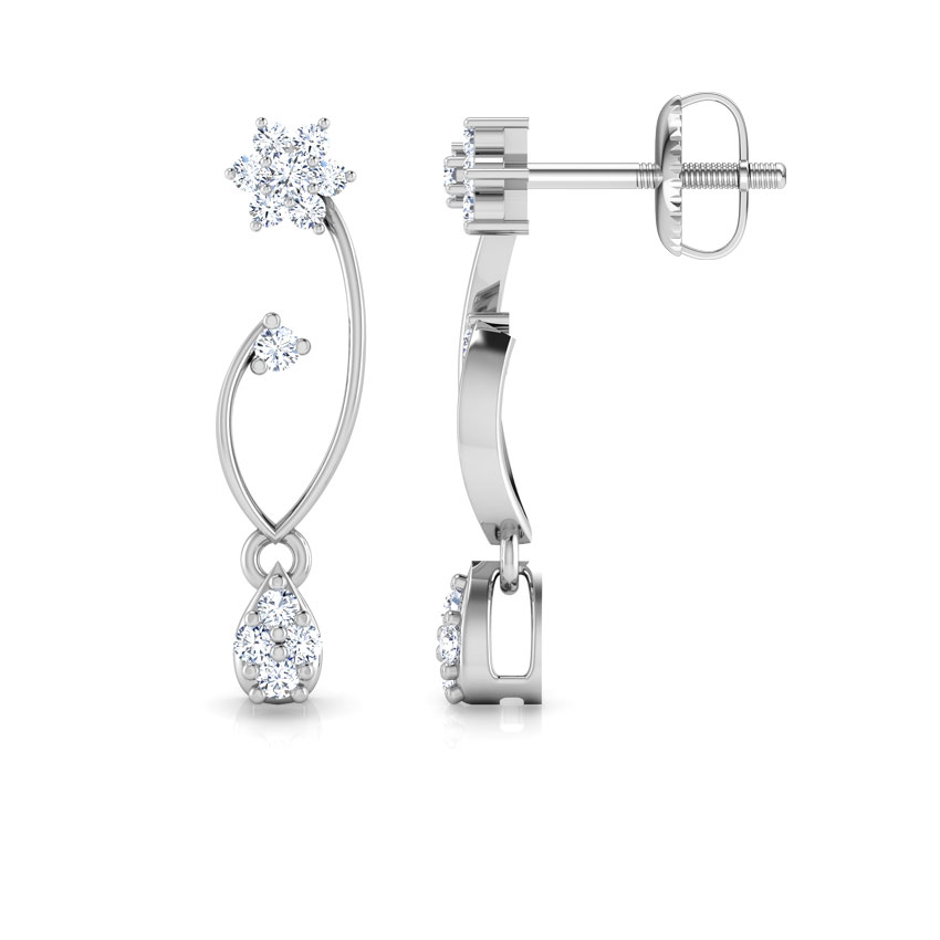 Floral Swirl Diamond Drop Earrings Floral Swirl Diamond Drop Earrings