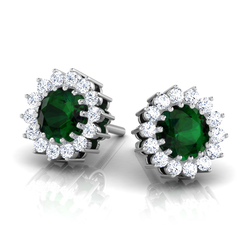 Lorea Flower Gemstone Stud Earrings