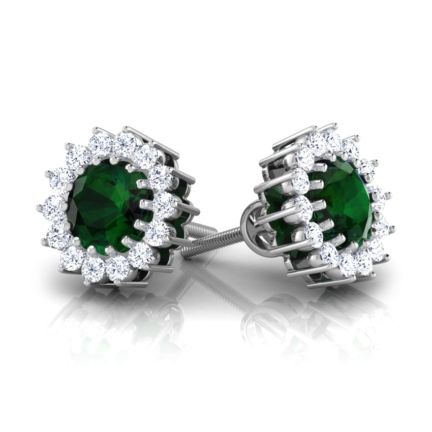 Lorea Flower Gemstone Stud Earrings