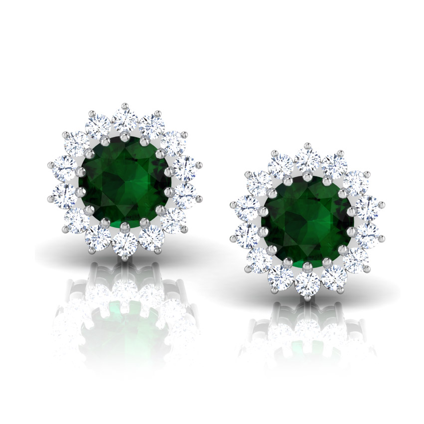 Lorea Flower Gemstone Stud Earrings