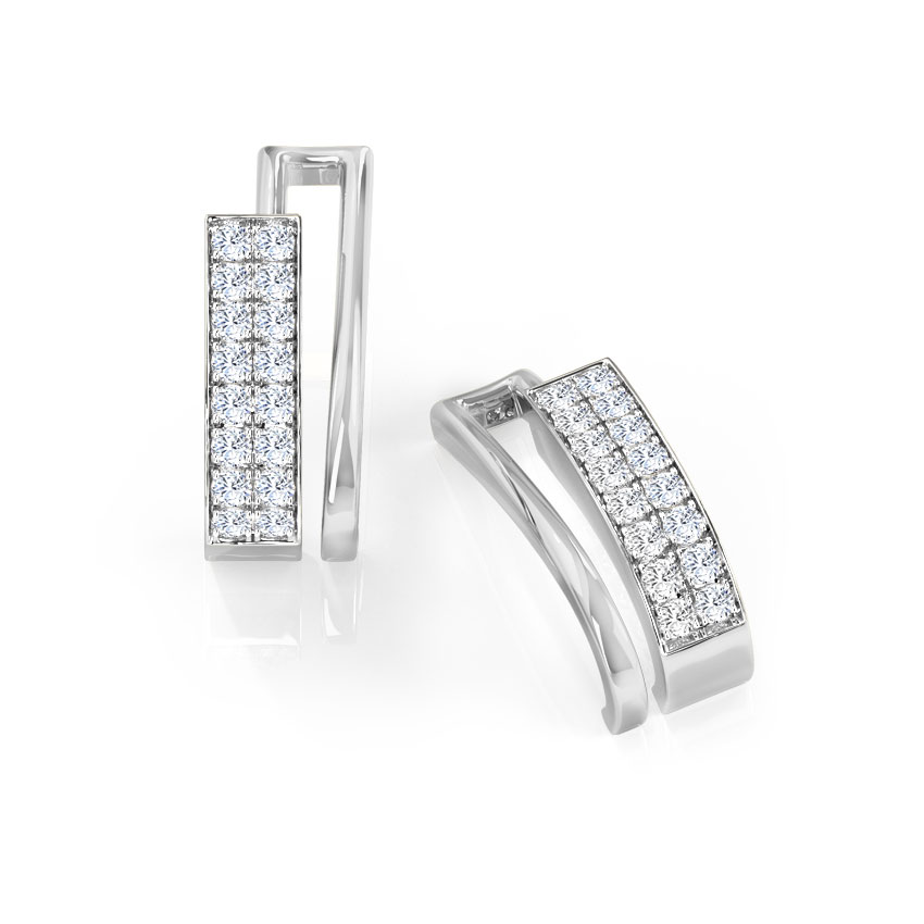 Aumia 2-Row Diamond Hoop Earrings Aumia 2-Row Diamond Hoop Earrings