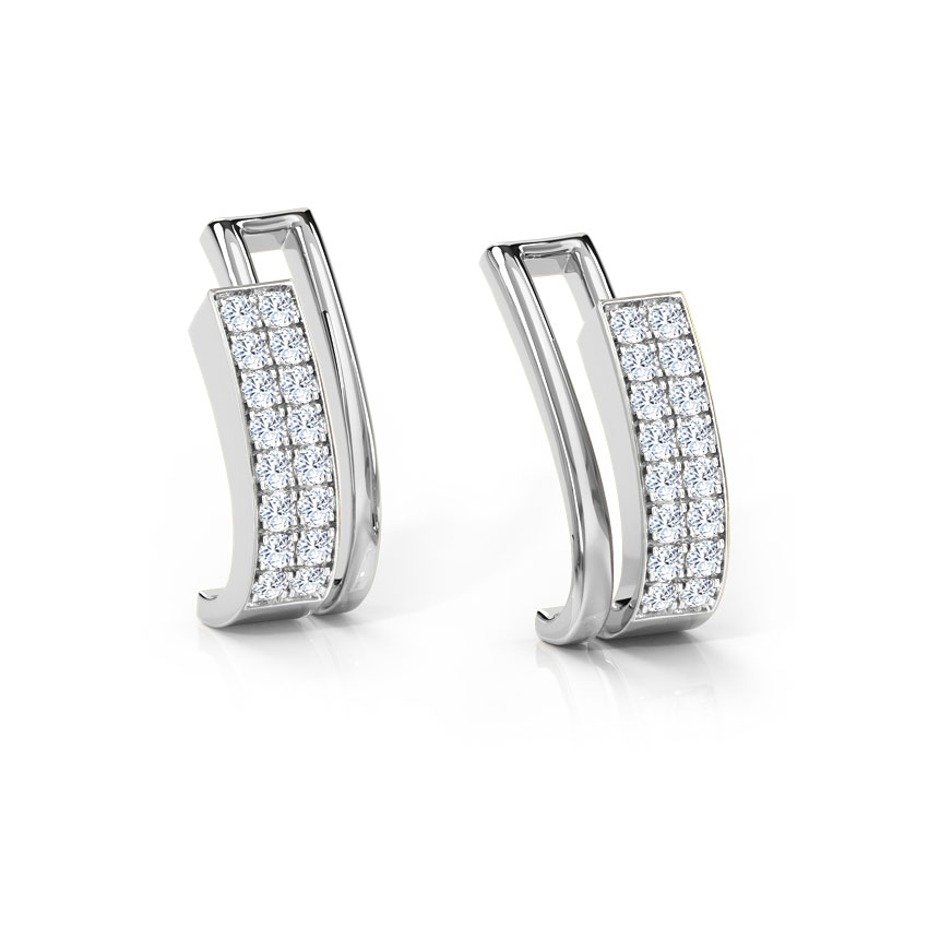 Aumia 2-Row Diamond Hoop Earrings Aumia 2-Row Diamond Hoop Earrings