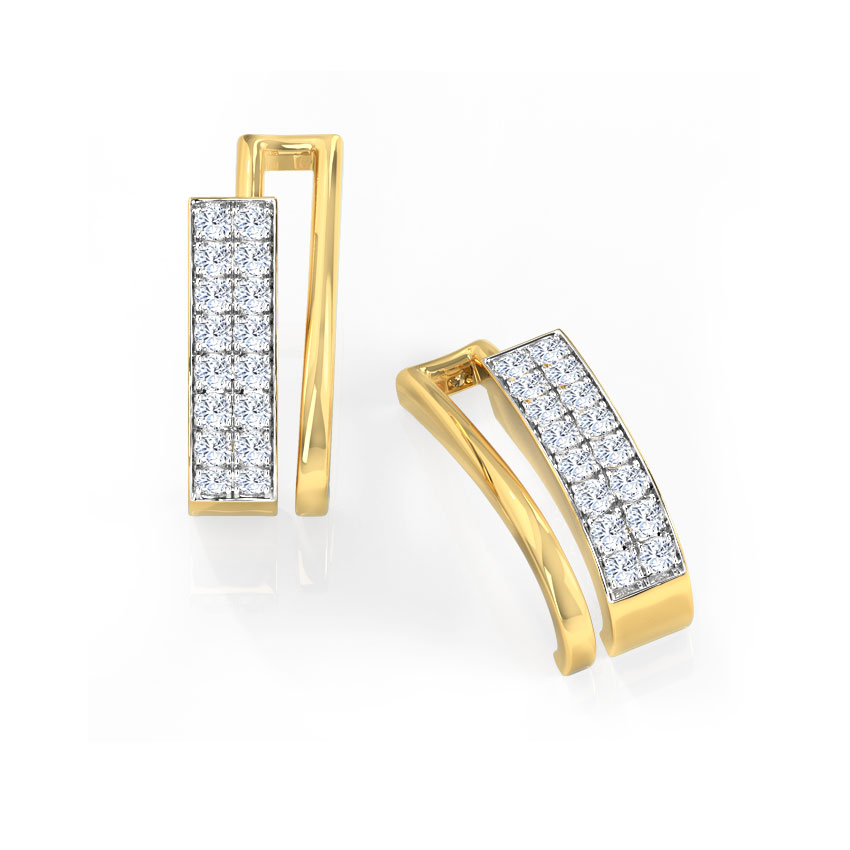 Aumia 2-Row Diamond Hoop Earrings Aumia 2-Row Diamond Hoop Earrings