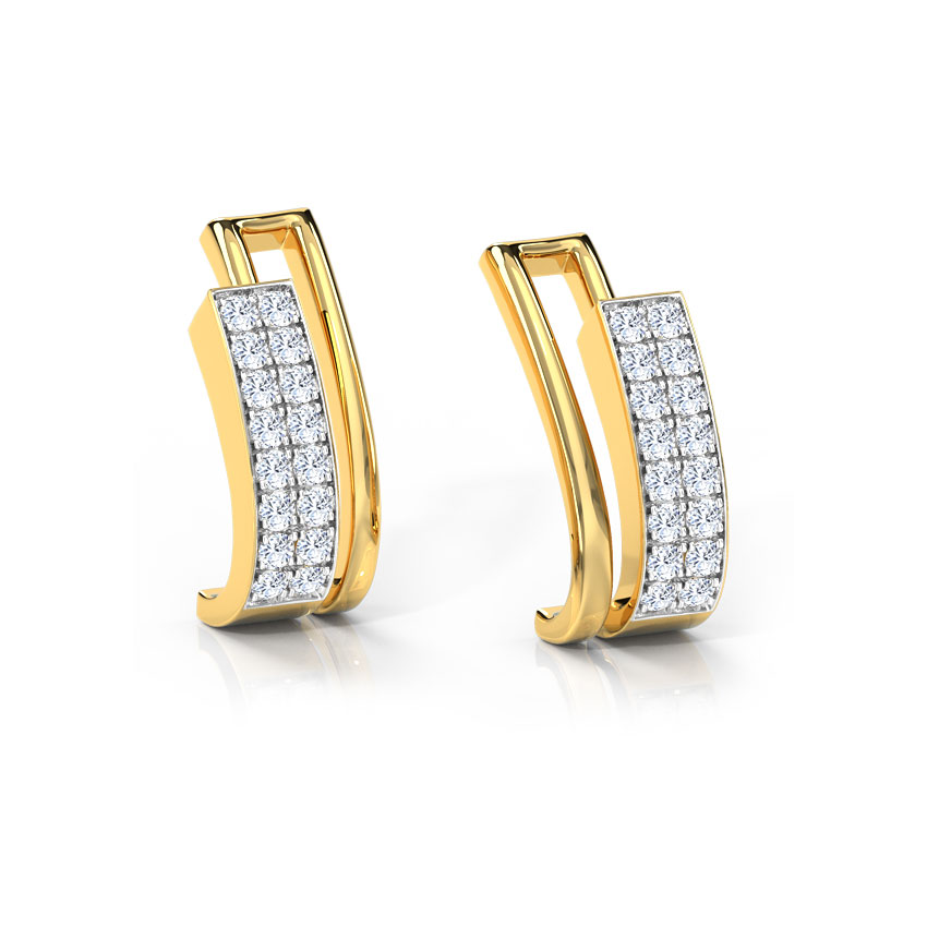 Aumia 2-Row Diamond Hoop Earrings Aumia 2-Row Diamond Hoop Earrings