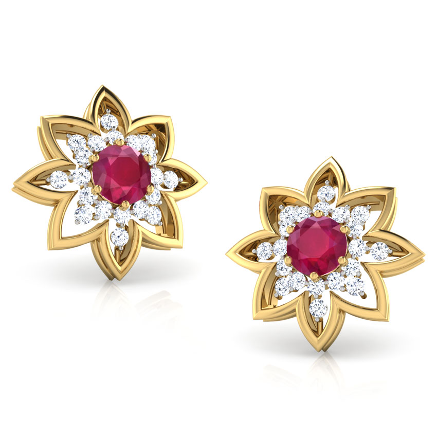 Lea Ruby Stud Earrings