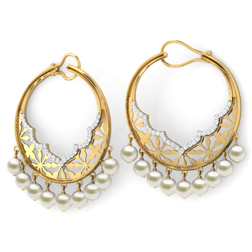 Bini Wavy Pearl Chand Bali Bini Wavy Pearl Chand Bali