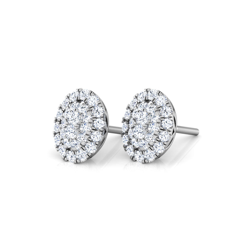 Diamond Earrings 18 Karat White Gold Maisha Cluster Diamond Stud Earrings