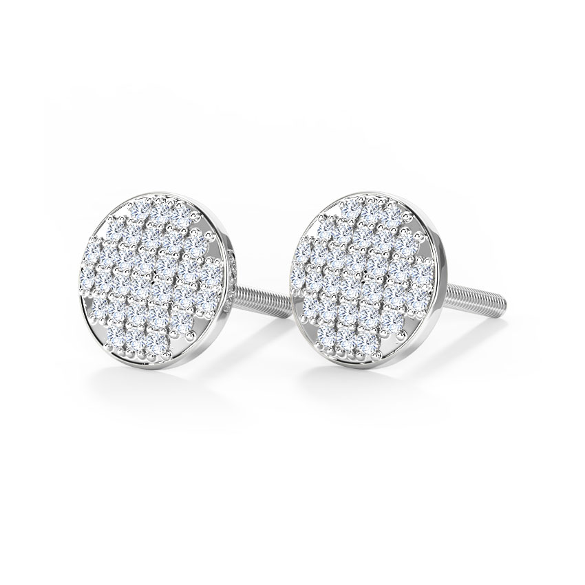 Diamond Earrings 14 Karat White Gold Emma Glitter Diamond Stud Earrings