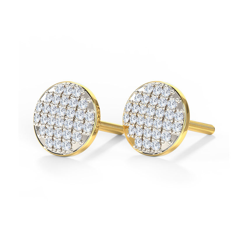 Diamond Earrings 18 Karat Yellow Gold Emma Glitter Diamond Stud Earrings
