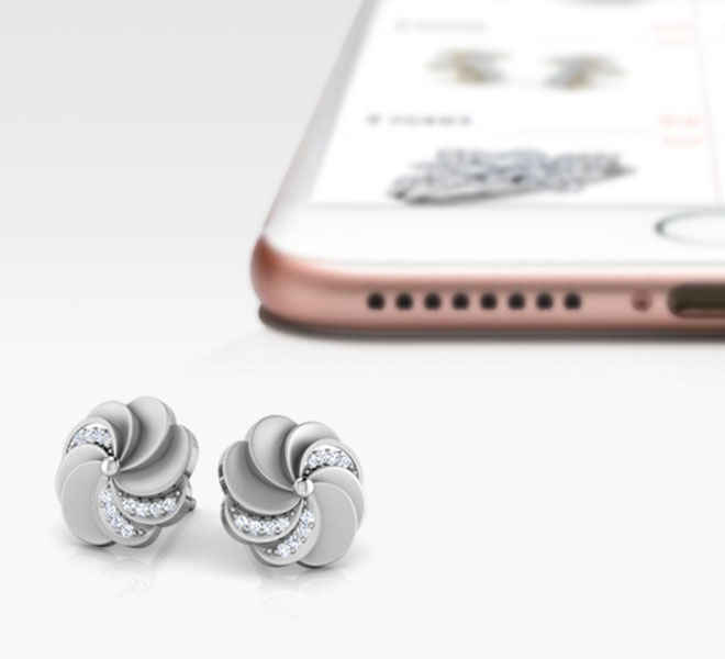 Estella Ripple Diamond Stud Earrings