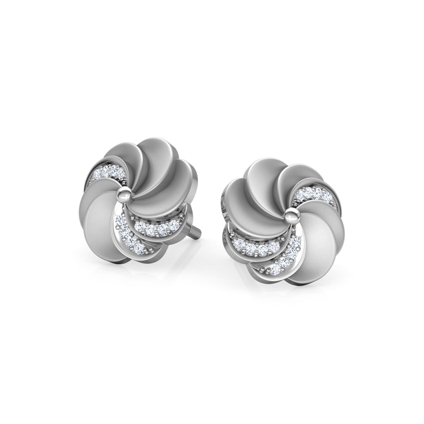 Estella Ripple Diamond Stud Earrings