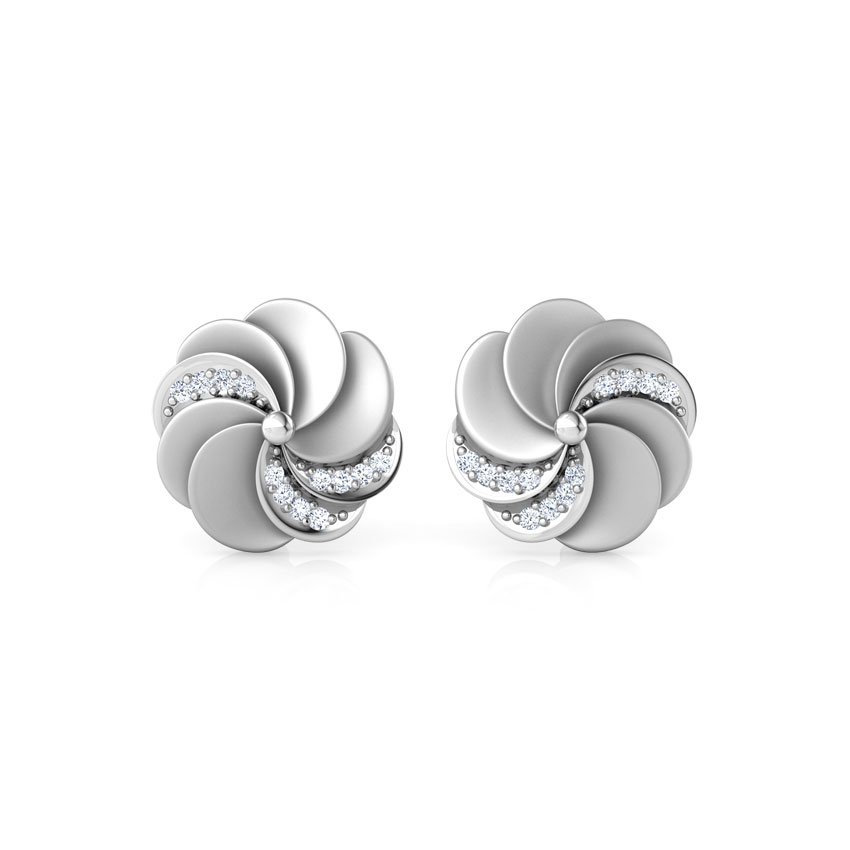 Estella Ripple Diamond Stud Earrings