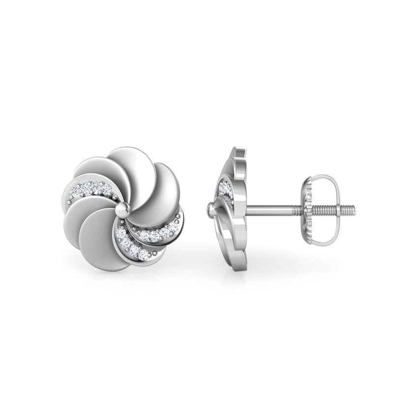 Estella Ripple Diamond Stud Earrings