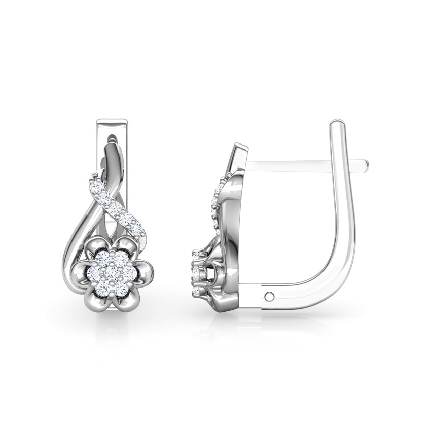 Jennifer Flower Diamond Hoop Earrings