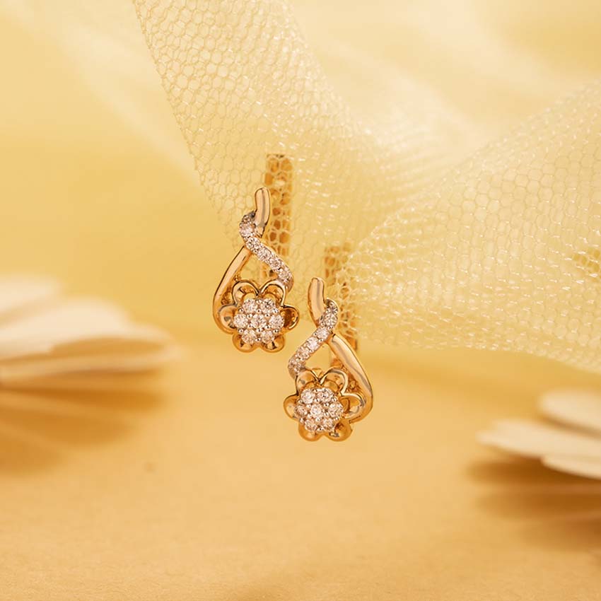 Jennifer Flower Diamond Hoop Earrings Jennifer Flower Diamond Hoop Earrings