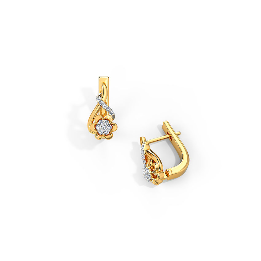 Jennifer Flower Diamond Hoop Earrings Jennifer Flower Diamond Hoop Earrings