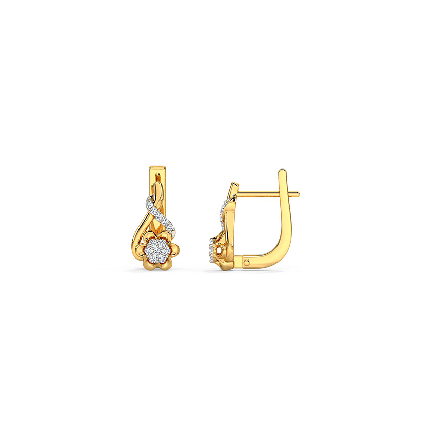 Jennifer Flower Diamond Hoop Earrings Jennifer Flower Diamond Hoop Earrings