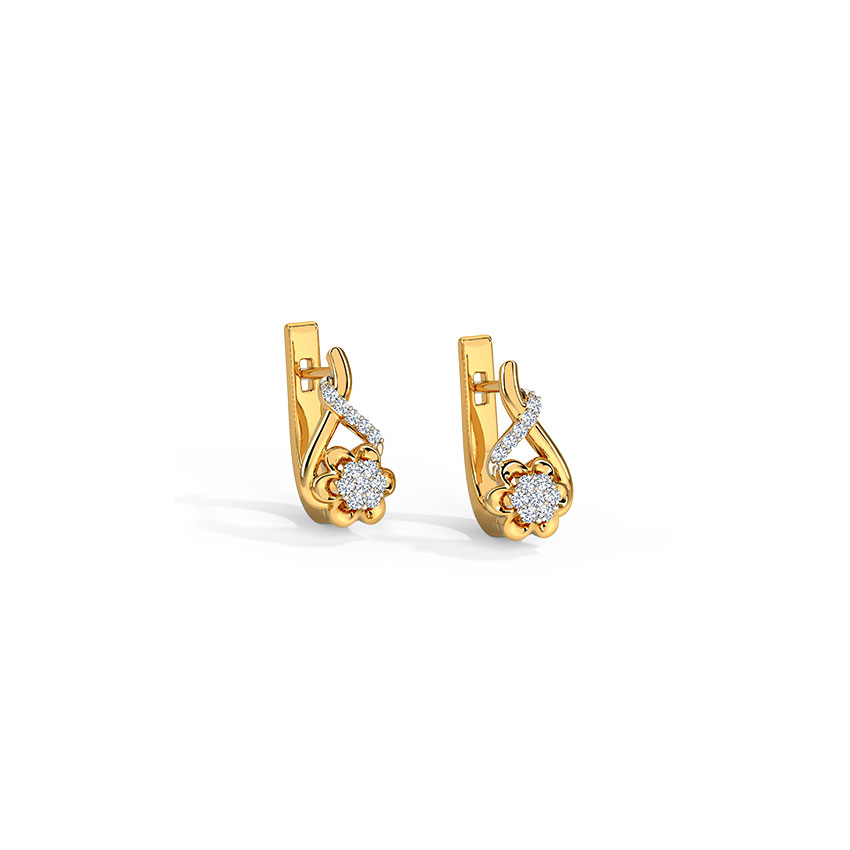 Jennifer Flower Diamond Hoop Earrings Jennifer Flower Diamond Hoop Earrings