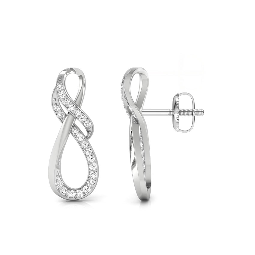 Fryda Inter-Twisted Infinity Diamond Stud Earrings Fryda Inter-Twisted Infinity Diamond Stud Earrings