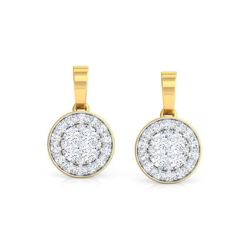Diamond Earrings 18 Karat Yellow Gold Sarah Bunched Diamond Drop Earrings