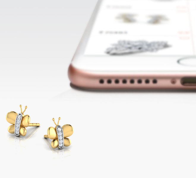 Tiny Butterfly Kids' Diamond Earrings