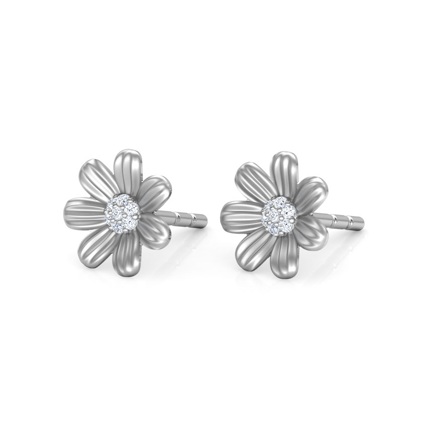 I Love Flowers Kids' Diamond Earrings