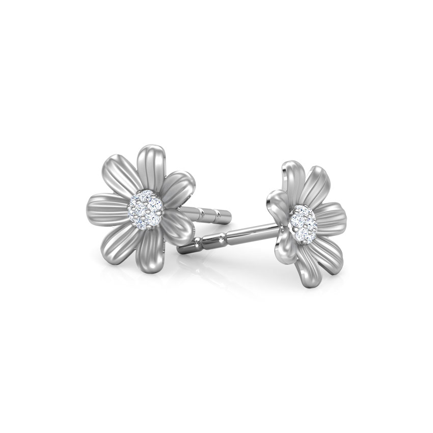 I Love Flowers Kids' Diamond Earrings