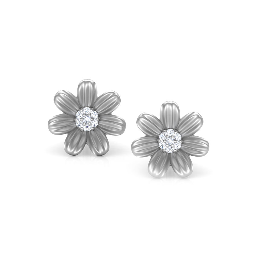 I Love Flowers Kids' Diamond Earrings