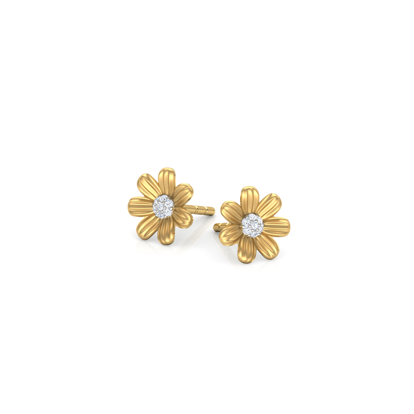 I Love Flowers Kids' Diamond Earrings