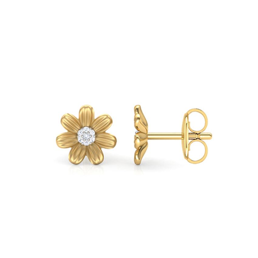 I Love Flowers Kids' Diamond Earrings