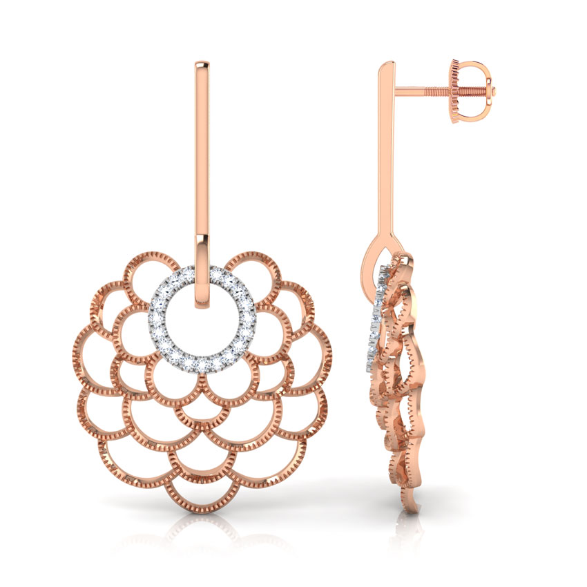 Diamond Earrings 18 Karat Rose Gold Jessy Bloom Diamond Drop Earrings