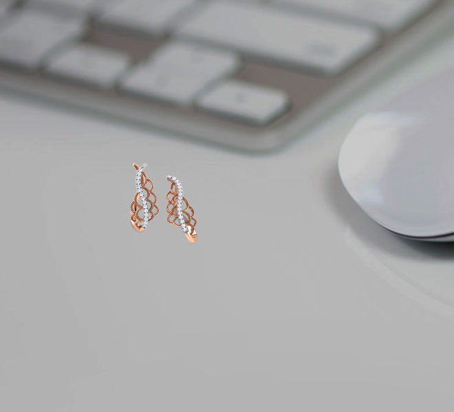 Keira Wave Diamond Hoop Earrings