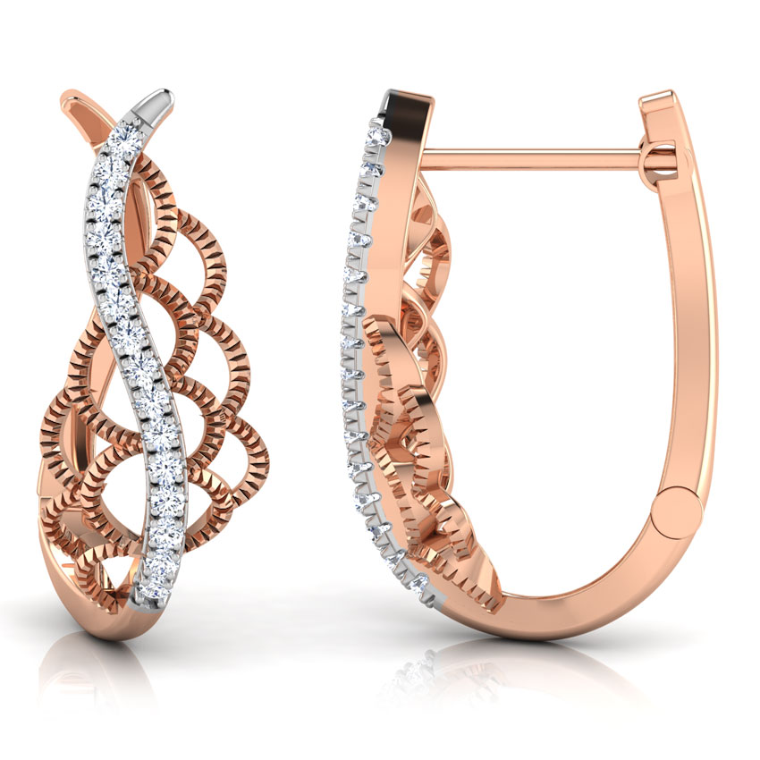 Keira Wave Diamond Hoop Earrings