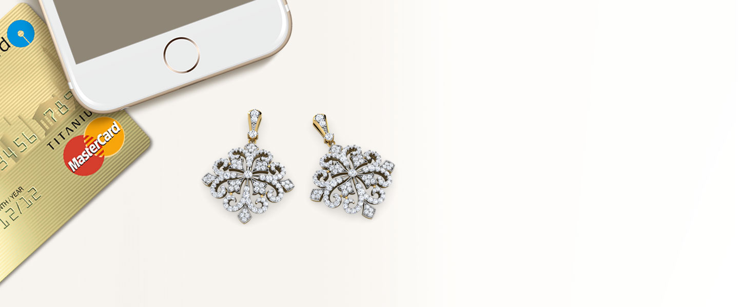 Diamond Earrings 14 Karat Yellow Gold Nova Victorian Diamond Drop Earrings