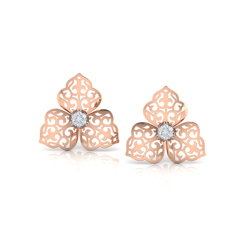 Anna Tri Petal Stud Earrings