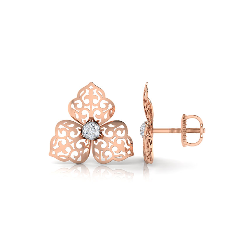 Anna Tri Petal Stud Earrings