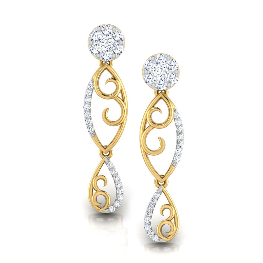 Swirl Diamond Drop Earrings Swirl Diamond Drop Earrings