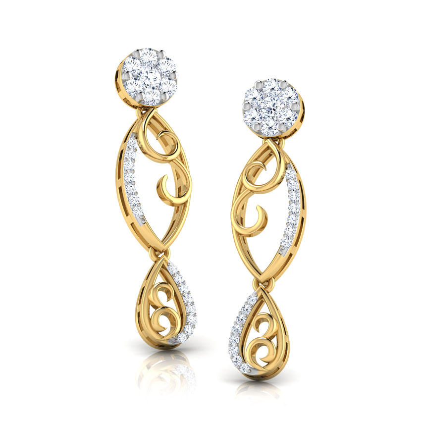 Swirl Diamond Drop Earrings Swirl Diamond Drop Earrings