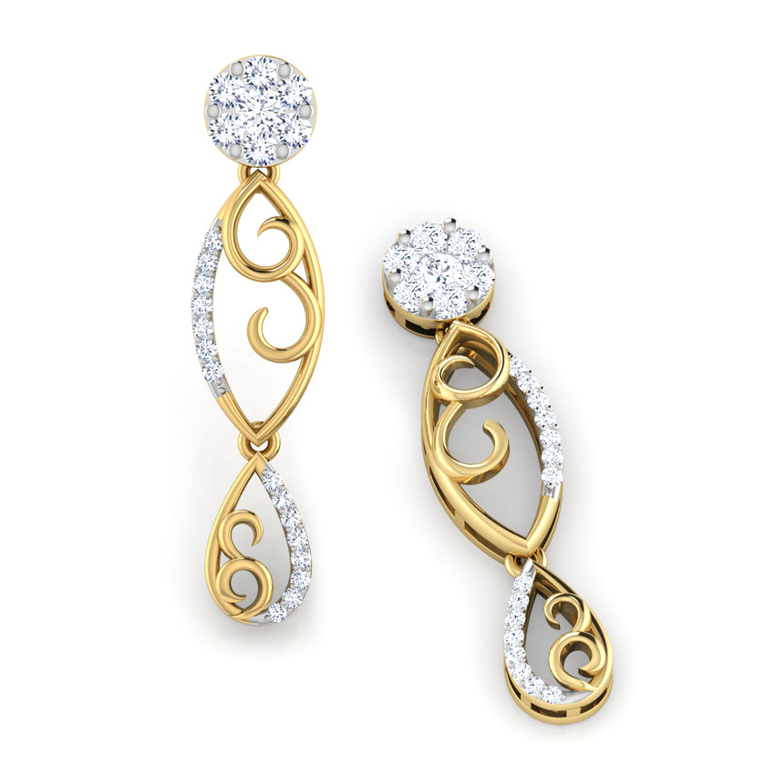 Swirl Diamond Drop Earrings Swirl Diamond Drop Earrings