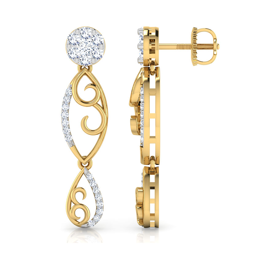 Swirl Diamond Drop Earrings Swirl Diamond Drop Earrings