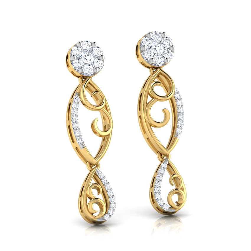 Swirl Diamond Drop Earrings Swirl Diamond Drop Earrings