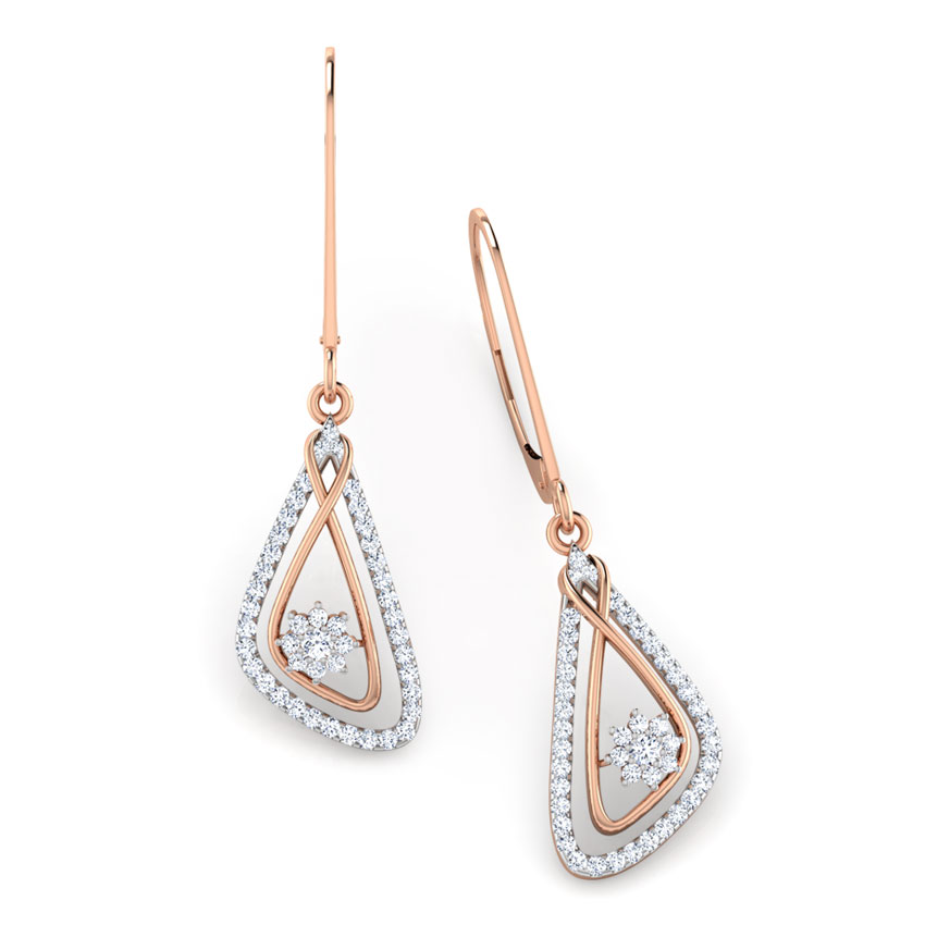 Triangular Diamond Drop Earrings Triangular Diamond Drop Earrings