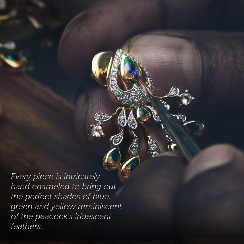 Peacock Plumes Diamond Ear Cuffs