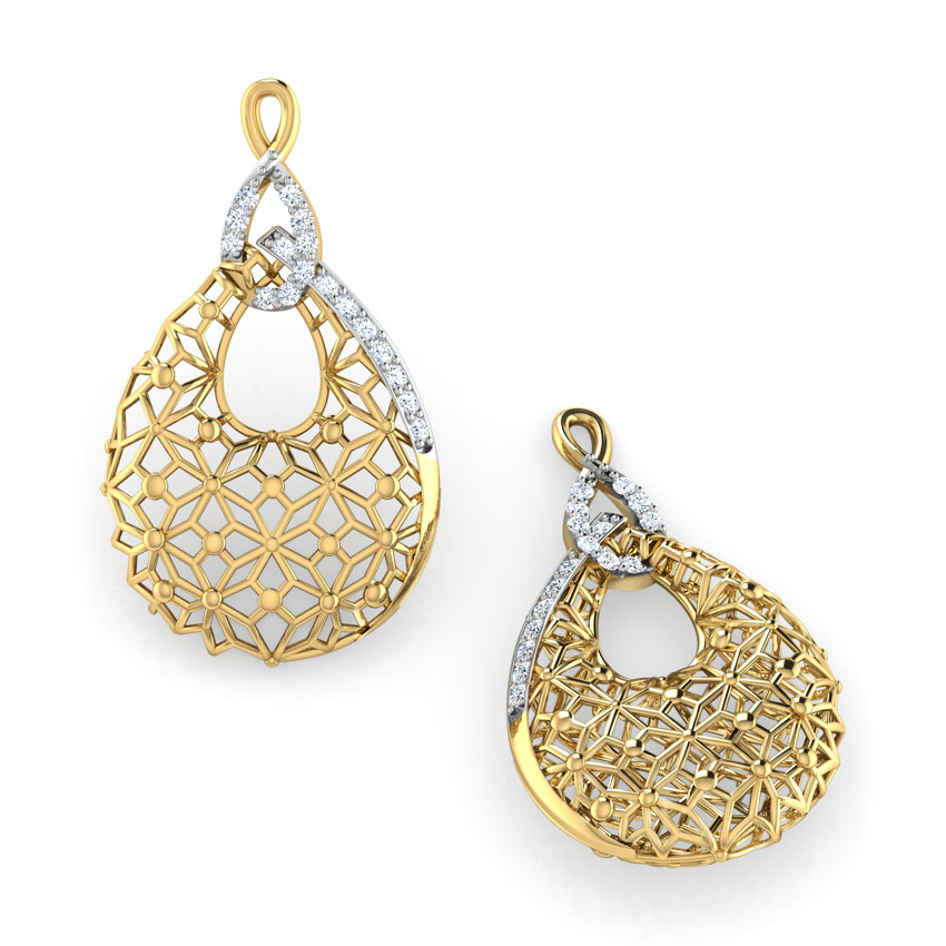 Kim Trellis Diamond Drop Earrings