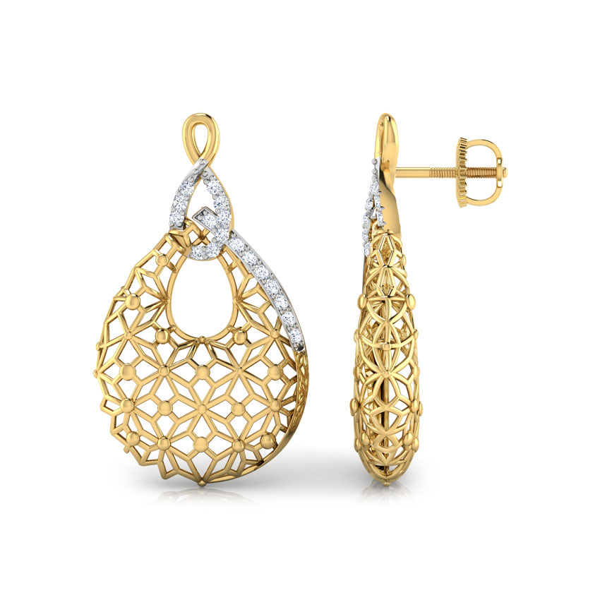 Kim Trellis Diamond Drop Earrings