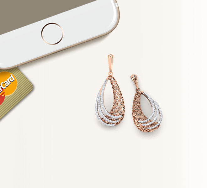 Diamond Earrings 18 Karat Rose Gold Frill Trellis Drop Earrings