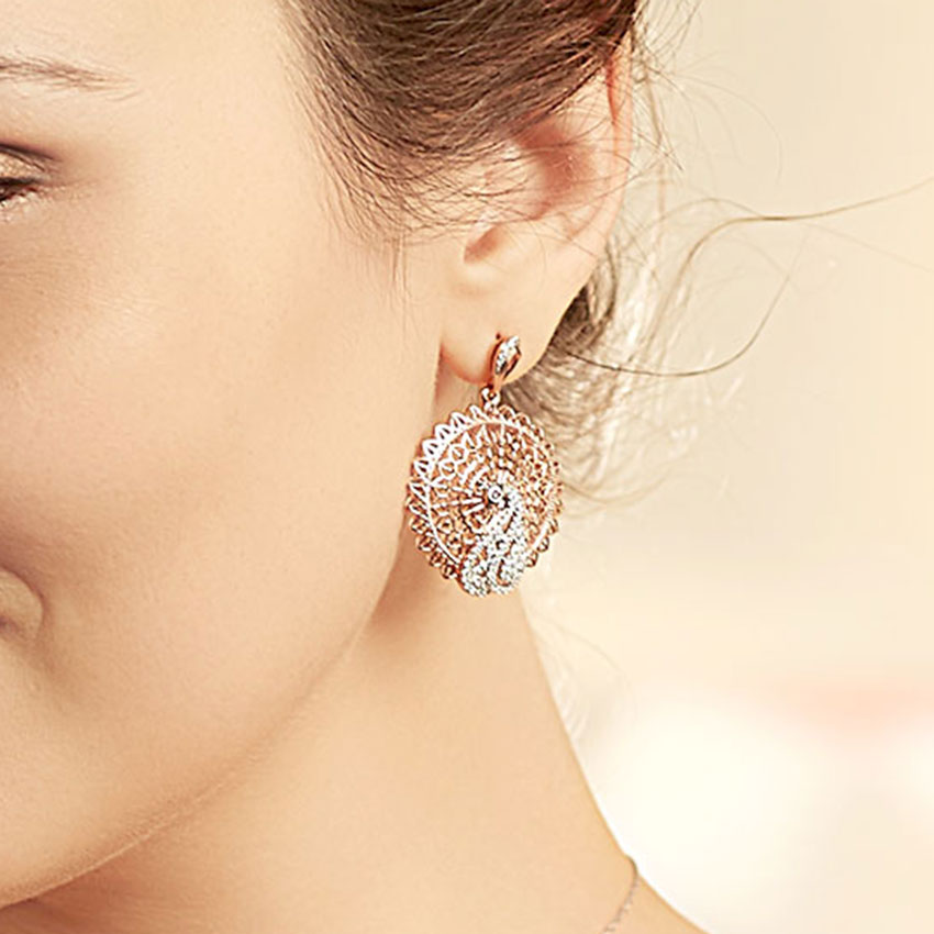 Elegance Trellis Gemstone Drop Earrings
