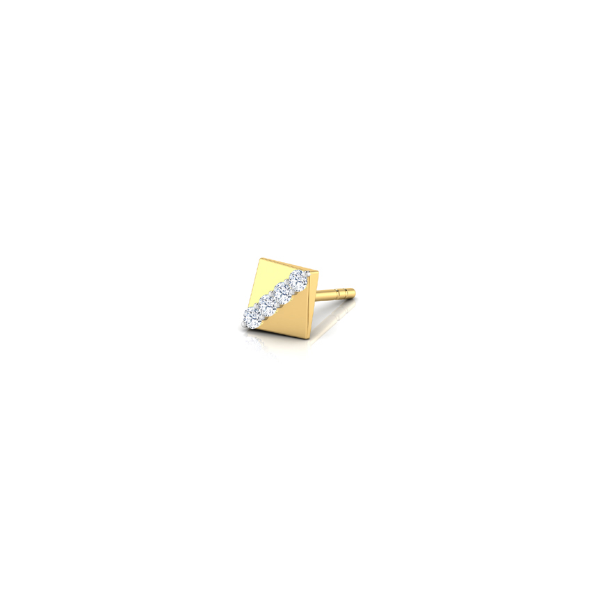 Diamond Earrings 18 Karat Yellow Gold Patrick Diamond Ear Stud for Men